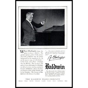 1924 Baldwin Piano Company Vitage Print Ad Fiodor Chaliapin Opera Wall Art Photo